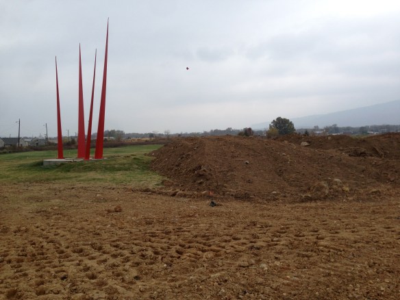 topsoil waiting to be spread