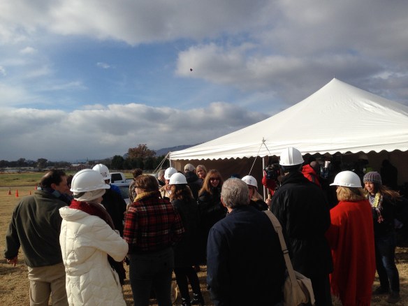 when they break out the hardhats, you know things are moving along 