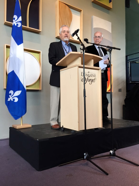 John Henry and Jim Fuhr delivering speeches